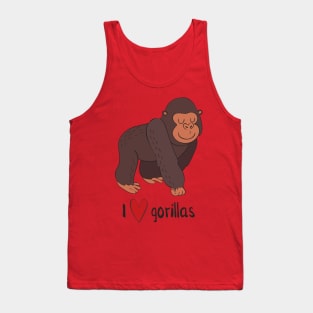 I Love Gorillas Awesome Cute Gorilla Love Heart Design Tank Top